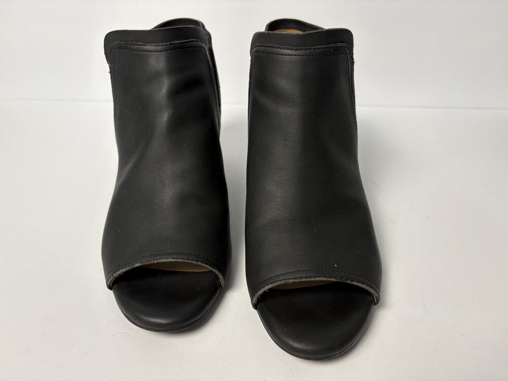 Natural Soul Women's 8.5M Black Open Toe All-Thru-Comfort Cushion Booties